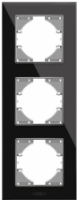 VIDEX BINERA Рамка черное стекло 3 поста вертикальна (VF-BNFRG3V-B) (6/48)