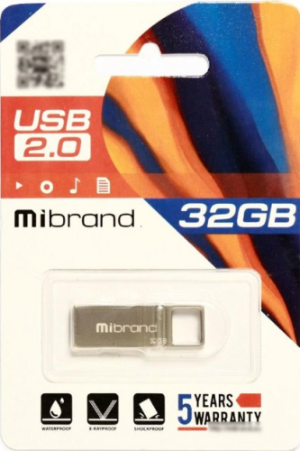 Флешка 32Gb USB 2.0 Mibrand Shark срібний