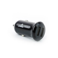Автомобільний зарядний пристрій КОМПАКТ 2 USB (12 / 24V - 5V 2,1A) чорний