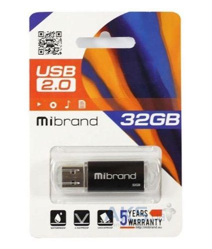 Флешка 32Gb USB 2.0 Mibrand Cougar чорний