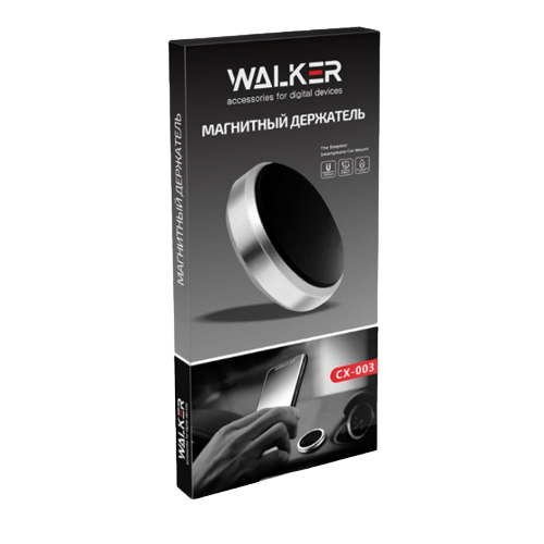 Тримач автомобільний для мобiльного Walker CX-003 магнітний клеючий чорний